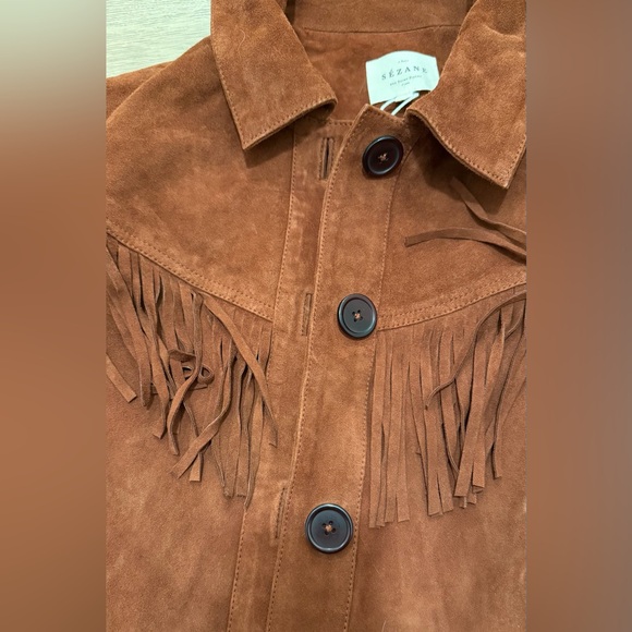 Sézane Women's Yuma Brown Fringe Jacket - Picture 10 of 13